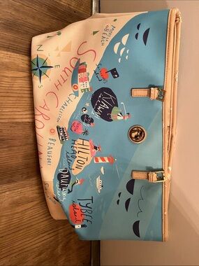 Spartina 449 Coastal Map Tote with Tan Trim - South Carolina/Georgia/Florida